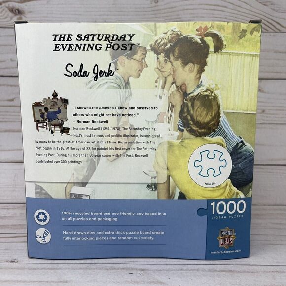 Masterpiece 1000 Piece Jigsaw Puzzle Soda Jerk by Norman Rockwell NEW - Picture 5 of 10